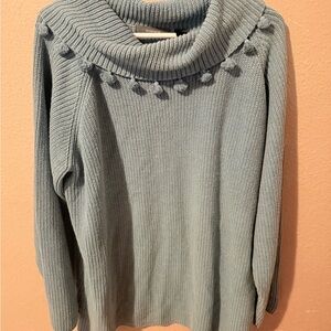 Liz Claiborne Light Blue Cowl Neck Sweater